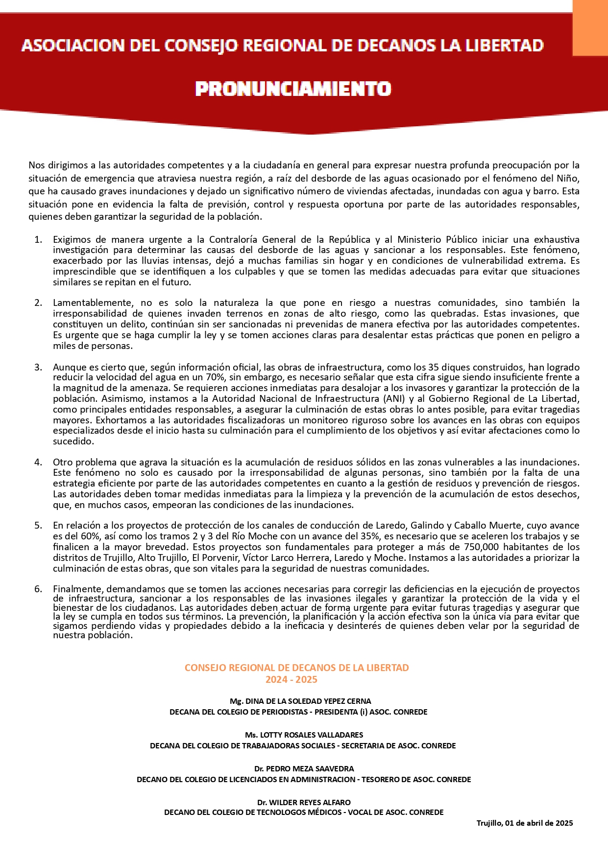 PRONUNCIAMIENTO